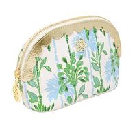 Lilly Pulitzer Vegan Leather Zipper Pouch with Scallop Edge, Cute Pencil Case for Adults, Travel Toiletry Bag, Small Pouch Bag for Supplies, Makeup or Toiletries (Swayin in the Breeze)