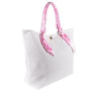 Lilly Pulitzer White Mesh Beach Bag with Scarf Wrapped Handles