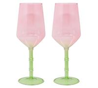 Lilly Pulitzer Wine Glass Set of 2, Festival Bloom Pink & Lime Chiffon