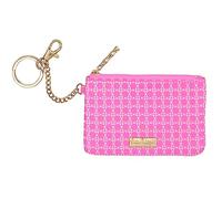 Lilly Pulitzer Women's ID Wallet, Pink Geometric Print, Keychain with ID Window, Zip-around Polyester Wallet