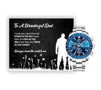 Lilly Rocket Gift for Dad - Luxury Gift Watch Set - Mahogany Box - Custom Message Card - Dad Birthday Gift - from Son - Fathers Day from Daughter (Watch Option 4)