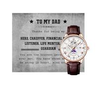 Lilly Rocket to My Dad - Luxury Gift Watch Set with Personalised Message Card & Luxury Wooden Gift Box - Gift from Son, Daughter or Step Child (Watch Option 3)