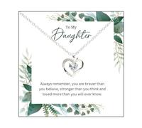 Lilly Rocket To My Daughter, Present From Mum or Dad - Sterling Silver Personalised Gift With A Custom Message Card (Standard Black Gift Box, Silver Love Knot)