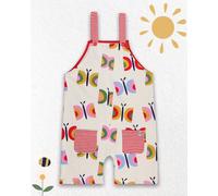 Lilly + Sid Girl's Butterfly Dungarees | Size: 6-7 Years Lilly + Sid Multicolor 6-7 Years