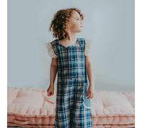 Lilly + Sid Girl's Check Print & Frill Lace Jumpsuit | Size: 7-8 Years Lilly + Sid Multicolor 7-8 Years