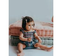 Lilly + Sid Girl's Reversible Check & Plain Woven Tunic Set | Size: 6-12 m Lilly + Sid Multicolor 6-12 m