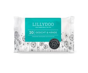 LILLYDOO 20pcs Face & Hand Wipes, 100% Plastic Free & Fragrance Free Fabric
