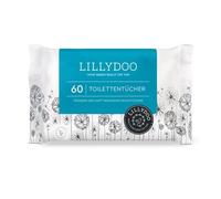 LILLYDOO Wet Toilet Tissues 60 Pack 100% Plastic-Free Flushable Cloth, Perfume Free