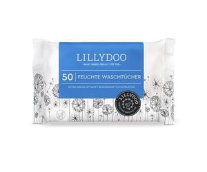 LILLYDOO Wet Wash Cloths - Pack of 50 | 100% plastic-free, extra large cloth - gentle and without perfumes for sensitive skin, dermatologically tested