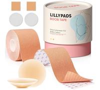 Lillypads® Premium Boob Tape - THE ORIGINAL - Breast Tape - Extra Nipple Pads - Booby Tape - Adhesive Push-Up Bra - Backless Bra - Boobie Tape - Adhesive Bra Beige