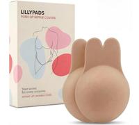 Lillypads® Sticky Bra Push Up - Reusable Nipple Covers with Lift Effect - Invisible Adhesive Bra for Backless Outfits & Evening Wear - Washable Stick On Bra - Nude - Size S