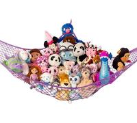 Lilly's Love Large Stuffed Animal Hammock | Corner Hanging Organizer, Stuffed Animal Storage | Easy to Hang Plushie Net w/Included Anchors & Hooks | Cute Room & Bedroom Decor (Purple)