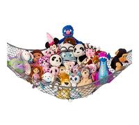 Lilly's Love Stuffed Animal Hammock | Corner Hanging Organizer, Stuffed Animal Storage | Easy to Hang Plushie Net w/Included Anchors & Hooks | Room & Bedroom Decor (Gray)
