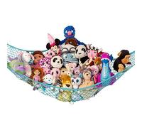 Lilly's Love Stuffed Animal Hammock | Corner Hanging Organizer, Stuffed Animal Storage | Easy to Hang Plushie Net w/Included Anchors & Hooks | Room & Bedroom Decor (Light Blue)