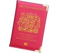 Lillyvale New UK Passport Holder Protector Cover Wallet PU Leather United Kingdom EU (Hot Pink)