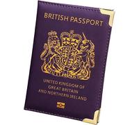 Lillyvale New UK Passport Holder Protector Cover Wallet PU Leather United Kingdom EU (Purple)