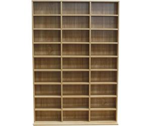 Lillyvale Oak Storage Shelf Rack Unit Free Standing Bookcase Video Games 1116 CD/528 DVD Adjustable Freestanding NEW