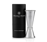 Lillywhite & Brown - Stainless Steel Jigger | Single 25ml & Double 50ml, Shot Measure for Cocktails, Spirits & Other Drinks | Gift Boxed, Perfect Home Bar Present | Premium Silver Finish