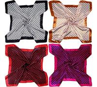LilMents 4 Mixed Designs Large 90 × 90cm Square Satin Womens Neck Head Scarf Scarves Set (Set ZI)
