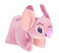 Lilo and Stitch Angel Cuddly Pillow - 2-in-1 Plush Toy & Foldable Pillow for Kids 25 cm - Soft Pink Cushion - Gift for Girls & Boys