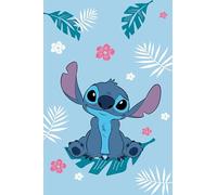 Lilo and Stitch Blue Fleece Blanket - Soft Cozy Throw for Kids & Teens | 100% Polyester | 100x150 cm | Lightweight Plush Blanket with Stitch Design | Disney Comfort for Couch, Bed or Travel