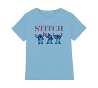 Lilo and Stitch Boys & Poses Unisex Kids T-Shirt, Light Blue, 5-6 Years UK