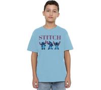 Lilo and Stitch Boys & Poses Unisex Kids T-Shirt, Light Blue, 9-10 Years UK