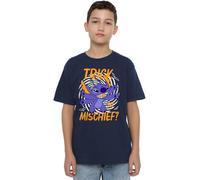 Lilo and Stitch Boys & Trick Or Mischief Unisex Kids T-Shirt, Navy, 7-8 Years UK