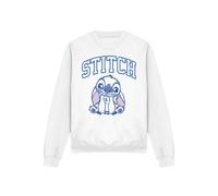 Lilo And Stitch Brush Stroke Collegiate Adults Crew Sweatshirt, White Disney White XXL