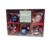 Lilo and Stitch Christmas Bauble Decorations Festive Ornaments Xmas Tree Lightweight Set of 6 Gift
