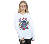 Lilo And Stitch Christmas Lights Sweatshirt Disney White XXL