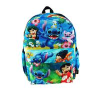 Lilo And Stitch Deluxe Oversize Print Large 16"""" Backpack with Laptop Compartment - A19563 Multi-color