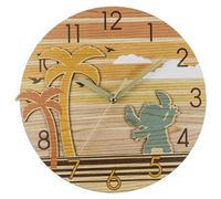 Lilo and Stitch Disney Palm Tree Wall Clock LAS3025, Gold