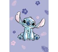 Lilo and Stitch Fleece Blanket Snuggly Throw Kids Bedding Purple Official Disney