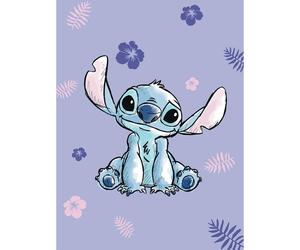 Lilo and Stitch Fleece Blanket Snuggly Throw Kids Bedding Purple Official Disney