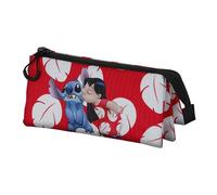 Lilo and Stitch Kiss-Triple Pencil Case, Red, 23 x 11 cm