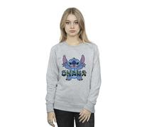 Lilo And Stitch Ohana Blue Glitch Sweatshirt Disney Grey S