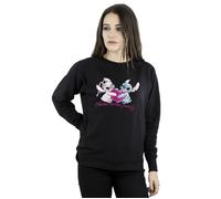 Lilo And Stitch Ohana Heart With Angel Sweatshirt Disney Black L