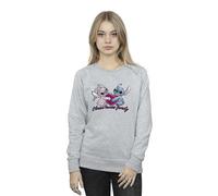 Lilo And Stitch Ohana Heart With Angel Sweatshirt Disney Grey XXL