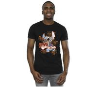 Lilo And Stitch Ohana Orange Hibiscus T-Shirt Disney Black M