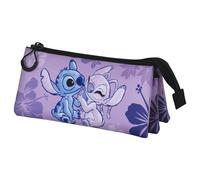 Disney Unisex 06187 FAN Triple Pencil Case 2.0 Stitch & Angel, Lilac, One Size