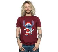 Lilo And Stitch Stitch Christmas T-Shirt Disney Burgundy L
