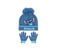 Lilo And Stitch Winter Hat And Gloves Set Disney Blue One Size
