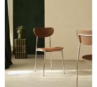 Lilo - Chair in walnut and chrome-plated metal -
