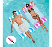 lilo pool inflatables,2 Pack Floats For Swimming Pools, Pool Floats Adult Hammock 4-in-1,Chair&Hammock&Drifter Pool, Inflatables Float Hammock Lounger, With air pump