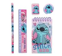 Lilo & Stitch 5 Piece Stationery Set with Pencil, Notepad, Ruler, Eraser and Sharpener for Kids