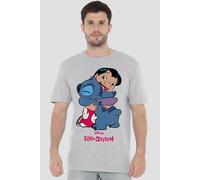 Lilo & Stitch 90S Hug Mens T-Shirt Grey Lilo & Stitch Grey XXL