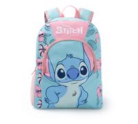 Disney Lilo & Stitch Light Blue Kids Backpack | Zip-Up School Bag with Padded Straps & Front Pocket | Stitch Character Graphic Rucksack Merch