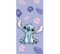 Lilo & Stitch Beach Towel Purple Kids Pool Bath Time Velour-Feel 100% Cotton