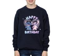 Lilo & Stitch Boy's Disney Happy Birthday Sweatshirt in Navy | Size: 5-6 Years Lilo & Stitch Navy 5-6 Years